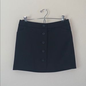 Express Editor Black Button Down Mini Skirt